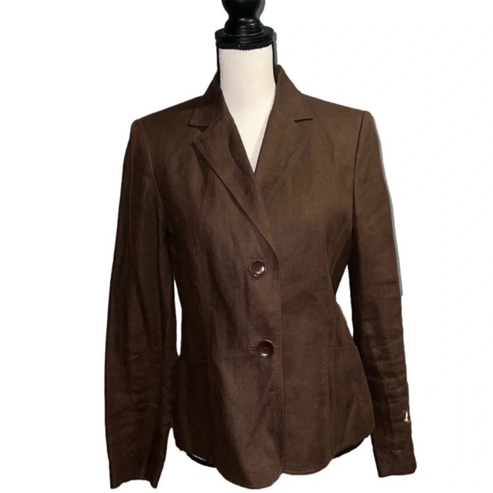 talbots- brown button up coat
